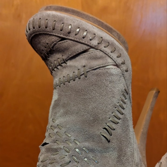 Free People Grey Suede Heel Booties - Picture 2 of 8